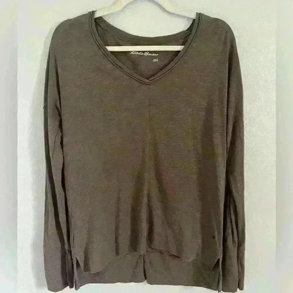Eddie Bauer Women’s Dark Grey Long Sleeve Tee Size Small - Picture 1 of 3